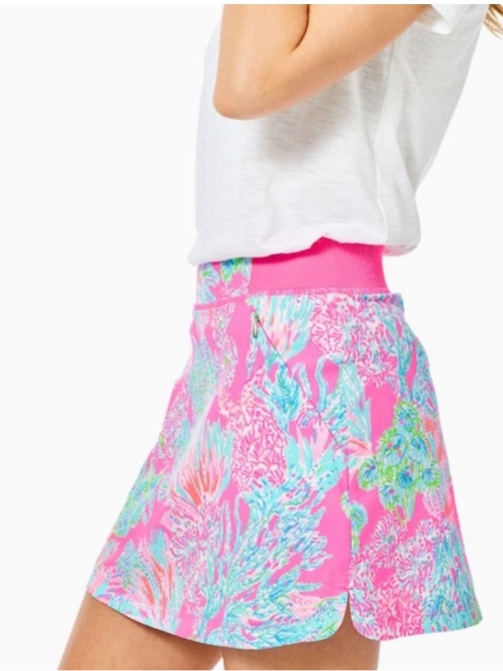 NWT Lilly Pulitzer Run Around Skort UPF 50+ Prosecco Pink Seaing Things Medium - Picture 2 of 8